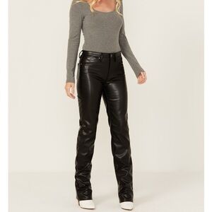 Rock & Roll Cowgirl Black Leather Pants